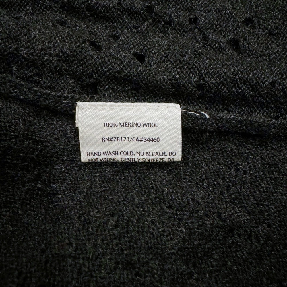 Eileen Fisher | Waterfall Open Cardigan Cotton Charcoal Size Petite Small - Picture 4 of 5